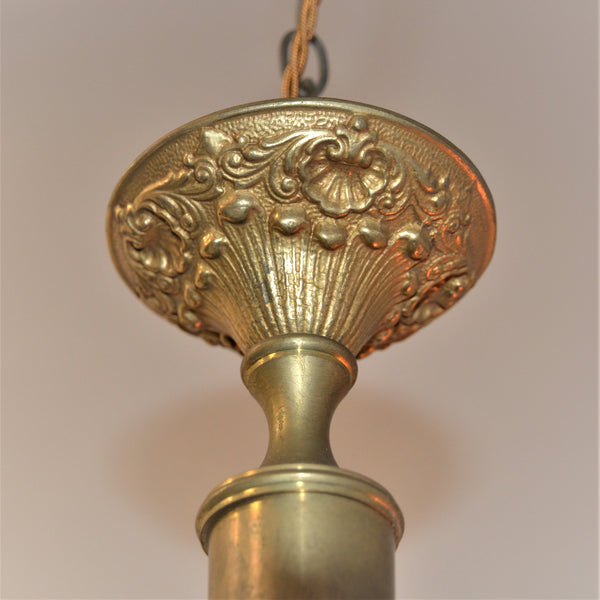 6 Arm Brass Chandelier With Drops