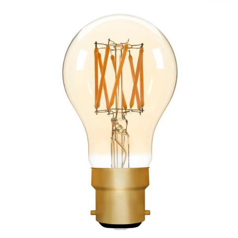 Zico LED Filament Lamp, B22, 6W, 2200K A60 GLS, Amber, Dimmable