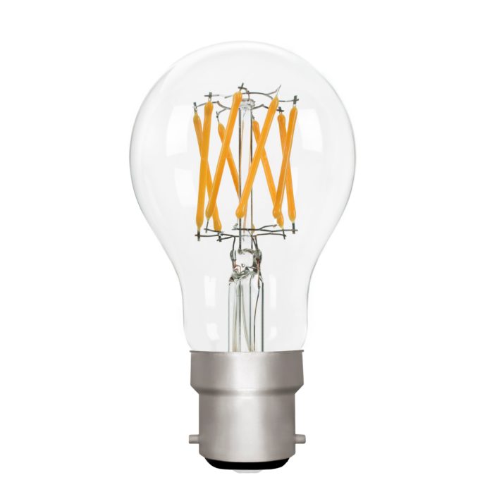 Zico LED Filament Lamp, B22, 6W, 2700K, A60 GLS, Clear, Dimmable