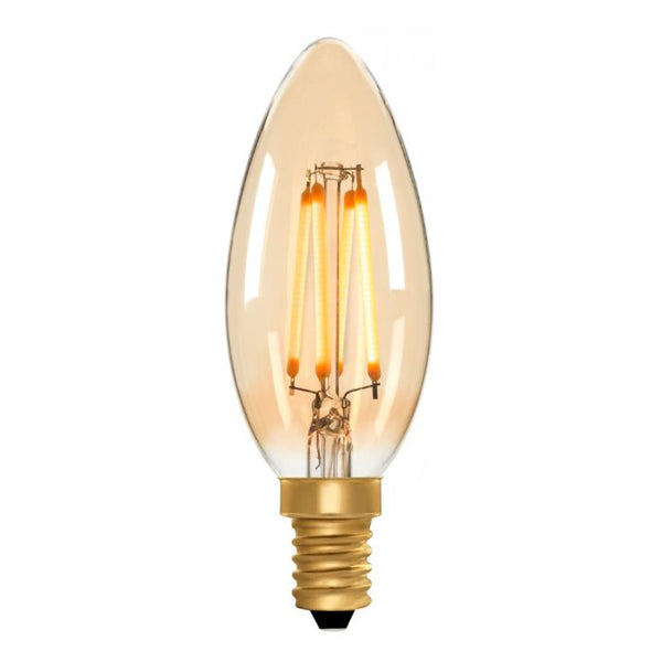 Zico LED Filament Lamp, E14, 4W, 2200K, C35 Candle, Amber, Dimmable