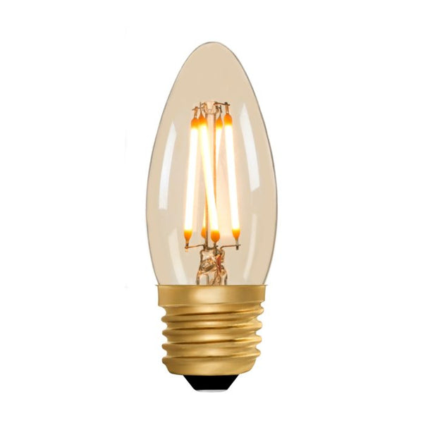 Zico LED Filament Lamp, E27, 4W, 2200K, C35 Candle, Amber, Dimmable