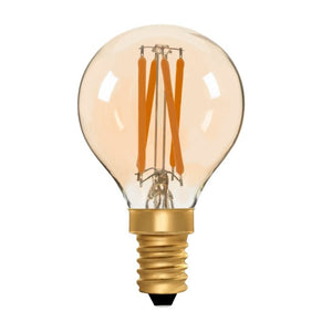 Zico LED Filament Lamp, E14, 4W, 2200K, G45 Golfball, Amber, Dimmable