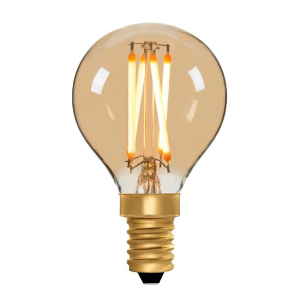 Zico LED Filament Lamp, E14, 4W, 2200K, G45 Golfball, Amber, Dimmable