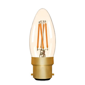 Zico LED Filament Lamp, B22, 4W, 2200K, C35 Candle, Amber, Dimmable