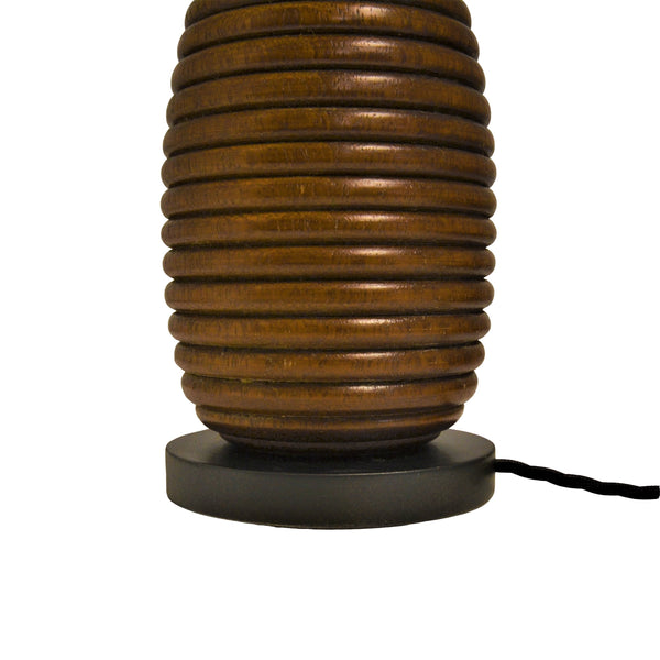 Wooden Ribbed Table Light