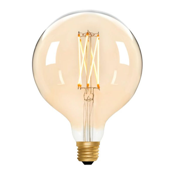 Zico LED Filament Lamp, E27, 6W, 2200K, G125 Globe, Amber, Dimmable