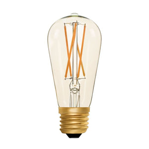 Zico LED Filament Lamp, E27, 2W, 2200K, ST64 Squirrel Cage, Amber, Dimmable