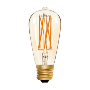 Zico LED Filament Lamp, E27, 6W, 2200K, ST64 Squirrel Cage, Amber, Dimmable
