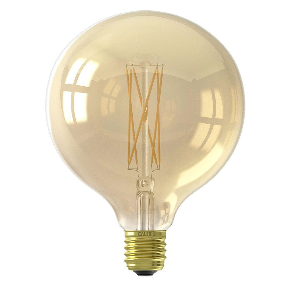 Calex LED Filament Globe Lamp, E27, 4W, 2100K, G125 Globe, Gold, Dimmable